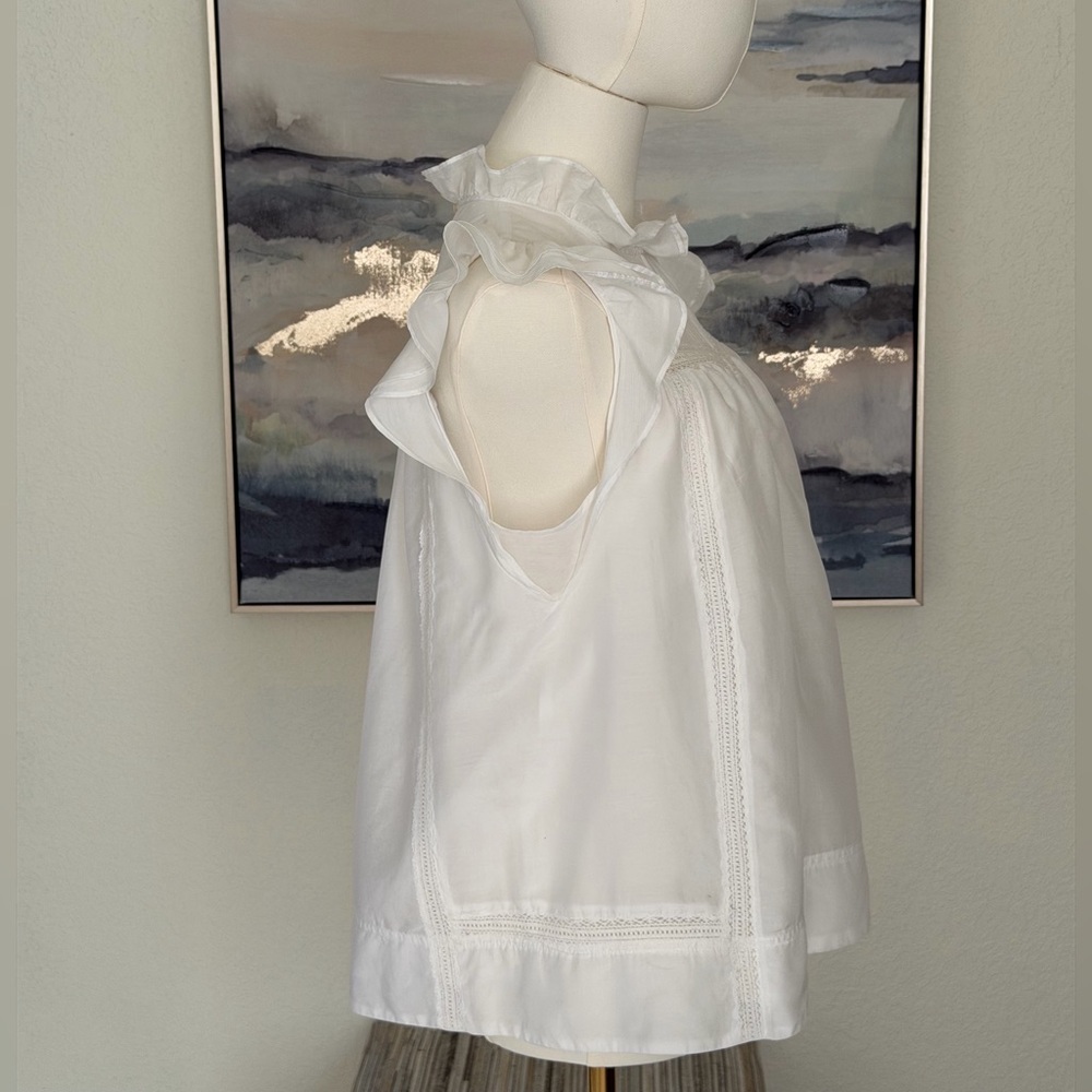 J. Crew Re-Imagined White Cotton/Silk Blouse - Picture 9 of 16